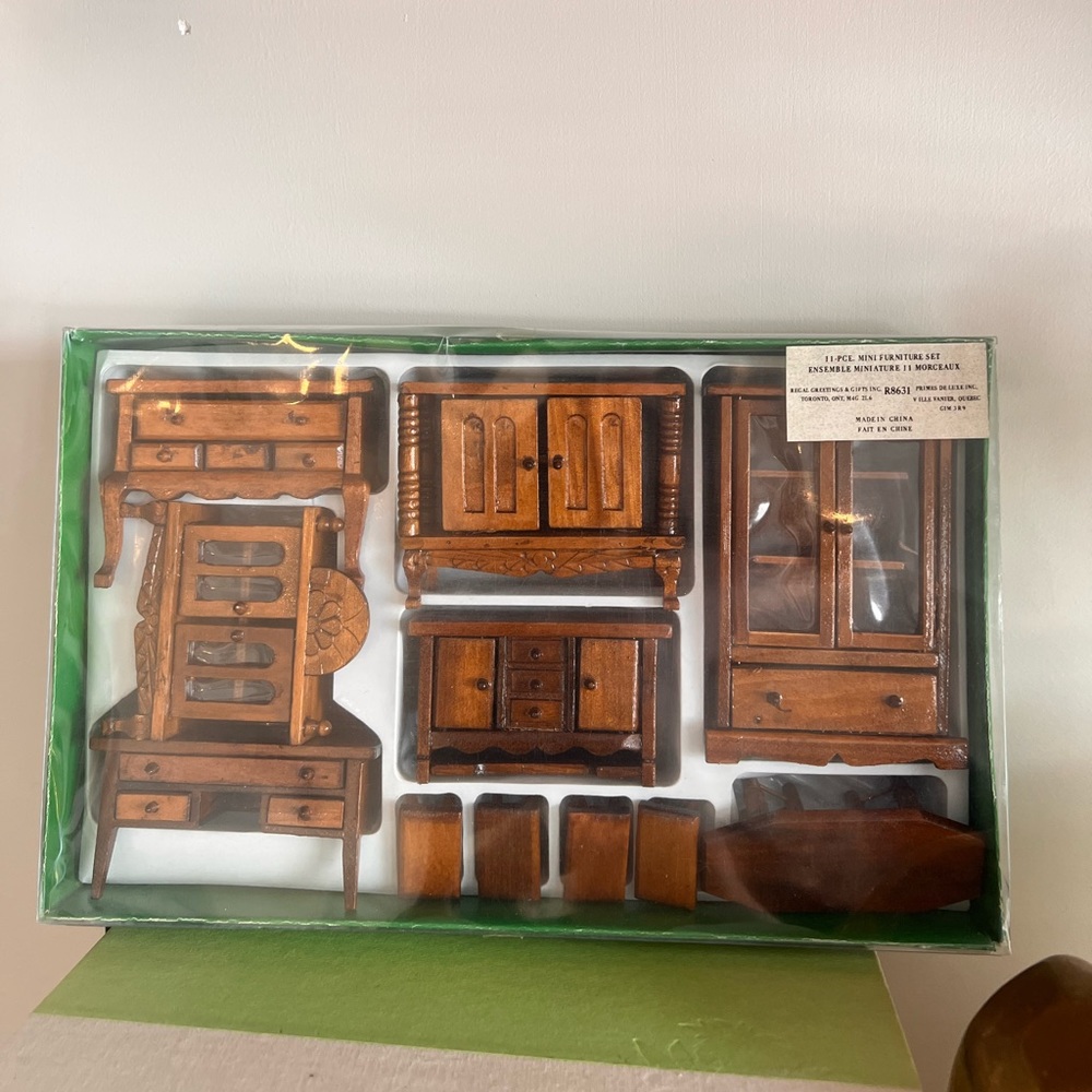 Vintage wooden doll furniture